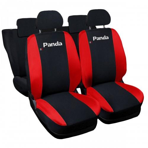 Coprisedili Auto Compatibili Panda Hybrid 2021 Versione 50 E 50 Nero Rosso